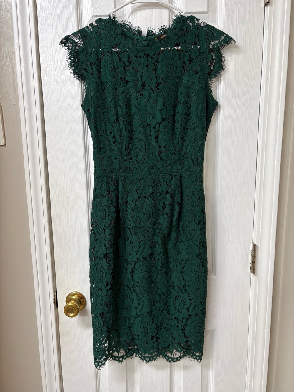 Miusol Emerald Green Lace Cap Sleeve Midi Dress